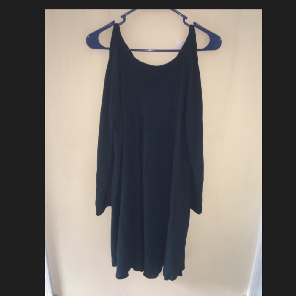 Green off the shoulder dress